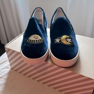 Soludos Celestial slip on Sneaker - Moon & Star Eye Velvet Slip on Sneaker